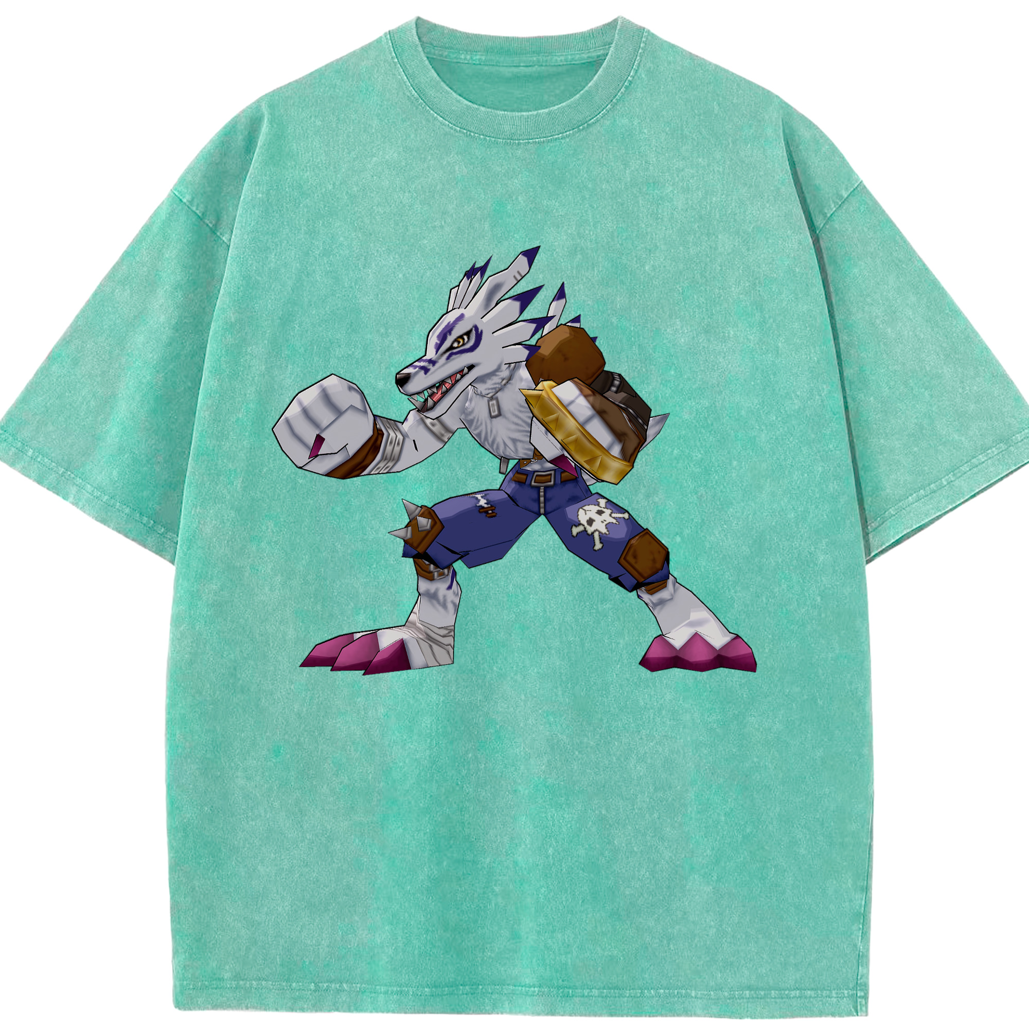 （画像用） Digimon デジタルモンスター/デジモン 綿100% ヴィンテージ風 半袖Tシャツ（フロントプリント）